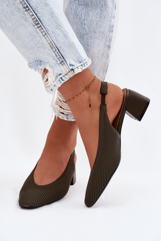  Damensandalen mit Absätzen Khaki-Farbe-Farbe Es mussrcelle