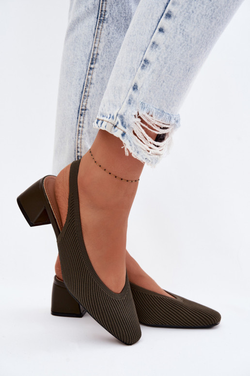  Damensandalen mit Absätzen Khaki-Farbe-Farbe Es mussrcelle