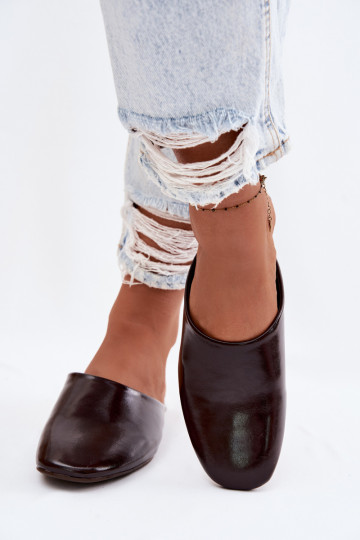 Damenhausschuhe MuleImitacji Skóry gleichschenklig CzekoladoZue Romelle