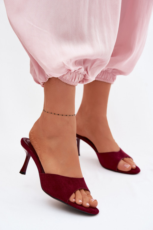 HausschuheImitacji aus INildlederu mit dünnen Absätzen Burgund Melissea