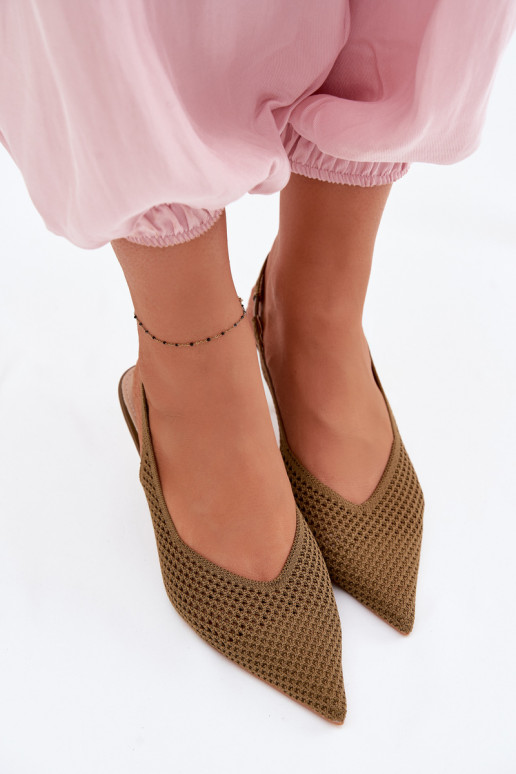 DamensandalenNetzgo Es mussterialu mit dünnen Absätzen grüne Farbe Emiliana