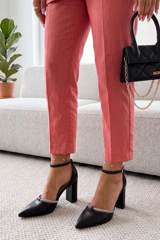 Schwarze Schuhe mit Zirkonia Madeleine