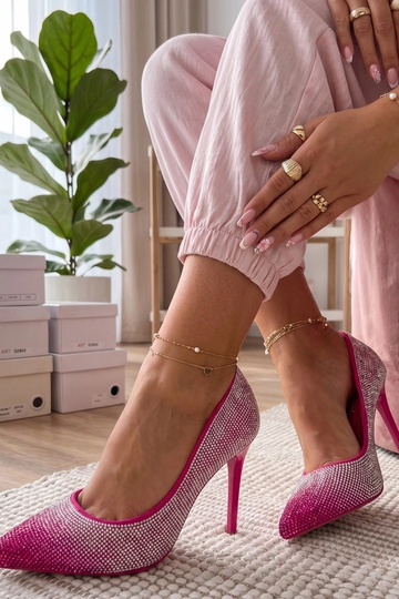 Rosa High Heels mit Zirkonia Faustyna 2
