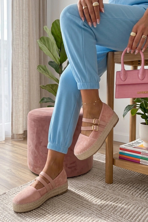 Rosa Espadrilles auf Plattform Marcelle