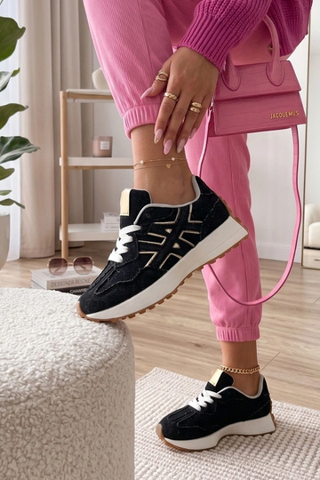 Schwarze Denim-Plattform-Sneakers Constanza 2
