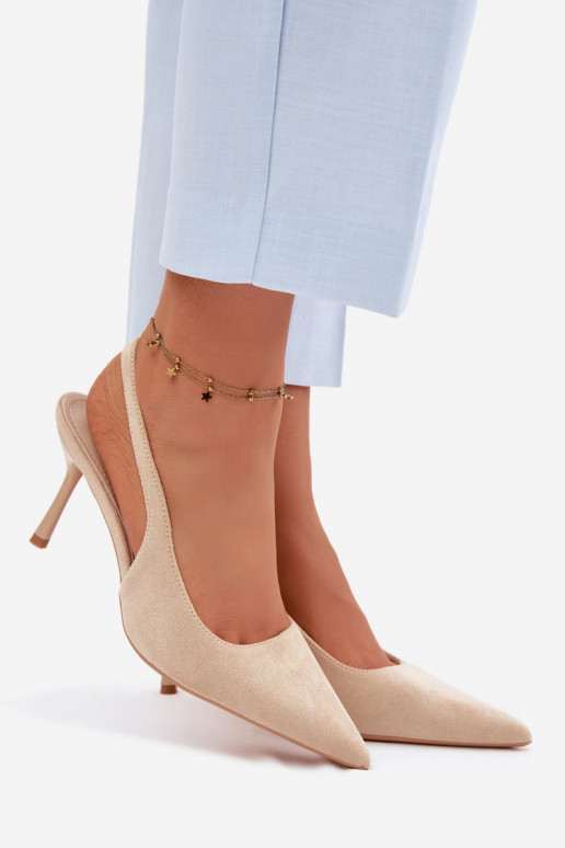 Damen Sandalen aus Kunstwildleder in sandfarben Kevina