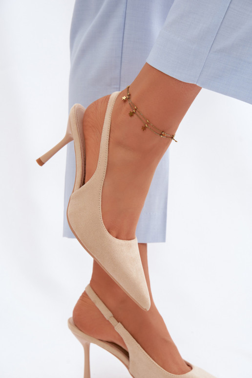 Damen Sandalen aus Kunstwildleder in sandfarben Kevina