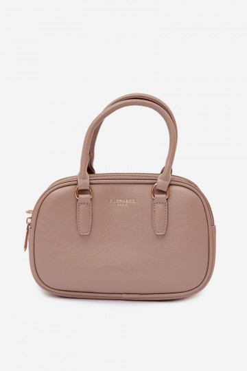 Handheld Typu Stamm Klein aus Öko-Leder DunkelBeige Soraya