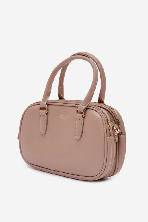 Handheld Typu Stamm Klein aus Öko-Leder DunkelBeige Soraya