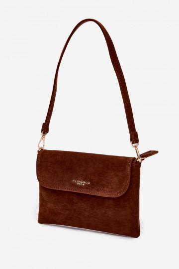 Kleine Tasche aus braunem Kunstvelours Lucelle 2