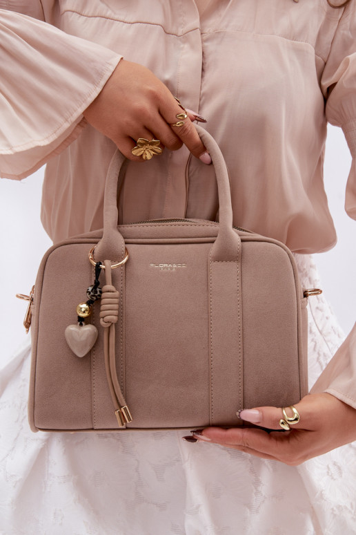 Handheld Typu Stamm aus Öko-INildlederoZuaBrelokiem elfenbeinfarbe Sorielle