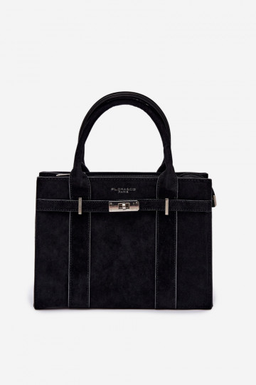 Reisetasche aus Kunstvelours in schwarz Noressa