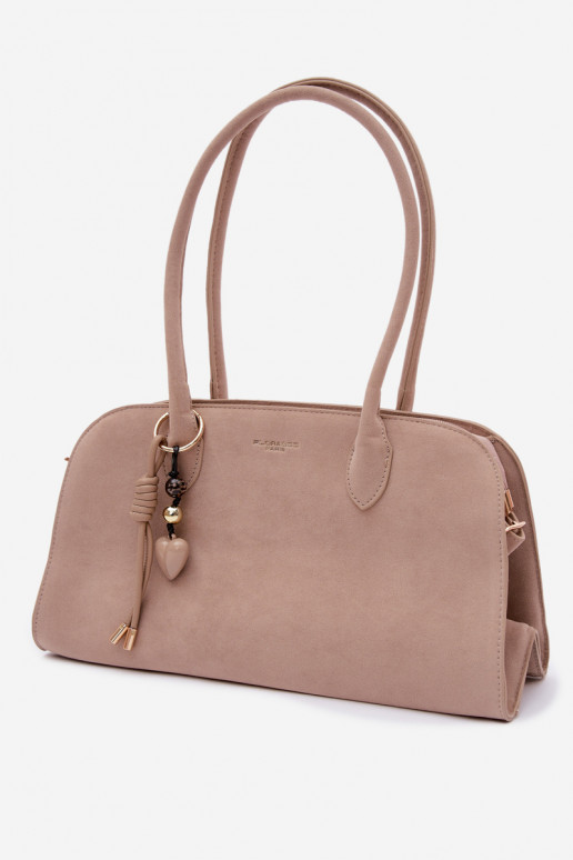 HandheldBrelokiem I mit Schnallenmi aus Öko-INildlederoZua HellBeige Violette