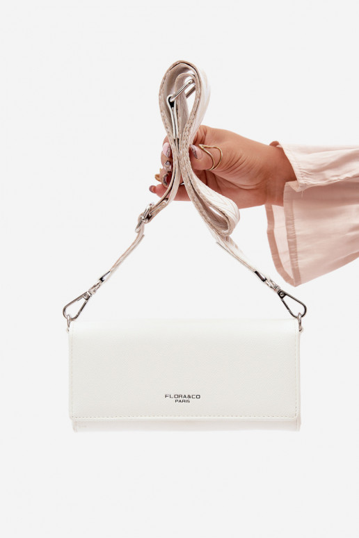 Geldbörse Handheld zZuei in eins mit Riemen elfenbeinfarbe Suzette