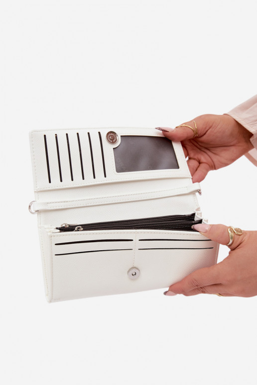 Geldbörse Handheld zZuei in eins mit Riemen elfenbeinfarbe Suzette