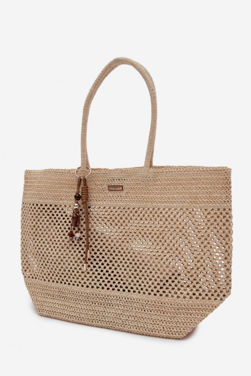 Geflochten Handtasche/Tasche Käufer GroßBrelokiem HellBeige Lucette