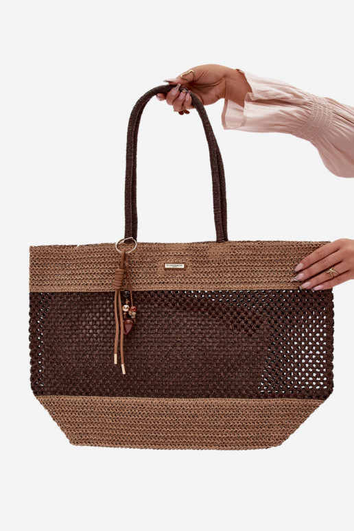 Geflochten Handtasche/Tasche Käufer GroßBrelokiem Braun Lucette