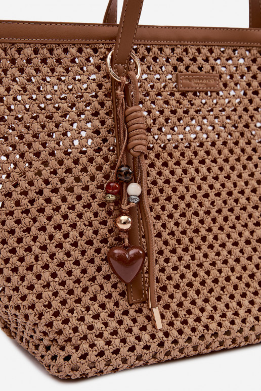 Geflochten Handheld Typu KäuferBrelokiem HellBraun Noella