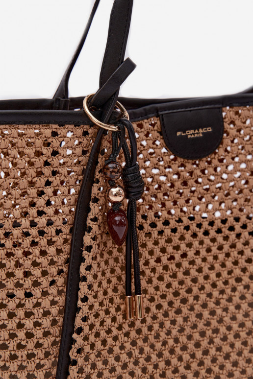 Geflochten Handheld Typu KäuferBrelokiem Groß braun-SchZuarz Mella