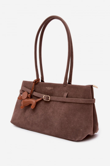 Tasche aus Kunstwildleder mit Reißverschluss in dunkelbeige Noellea 2
