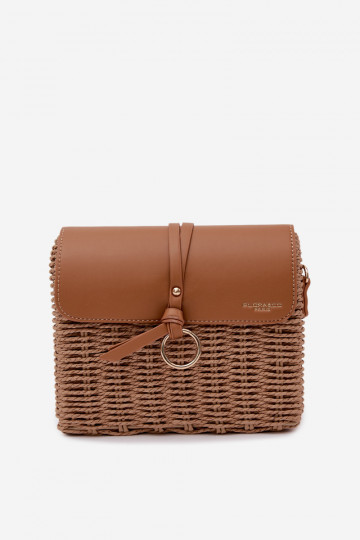 Geflochten Eine kleine Handtasche mit Ketten Braun Renara