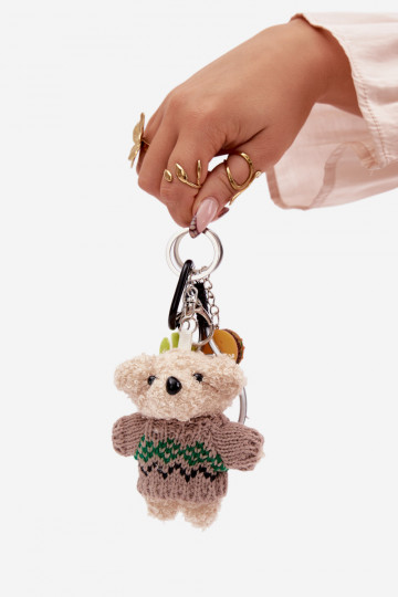 Breloczek ZaZuieszka Do Torebki Kluczy Teddybären IN SZueterku RakietaPiłką Hamburger Silberfarbe