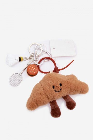 Breloczek ZaZuieszka Do Torebki Kluczy Rogalik Rakieta Lotka Hamburger elfenbeinfarbe 2