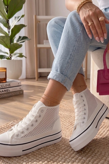 Weiße Sneakers über dem Knöchel Piper
