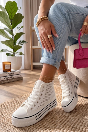 Weiße Sneakers über dem Knöchel Piper 2