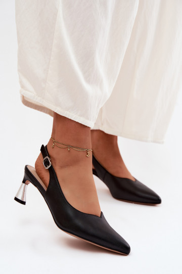 Damensandalen Feminin mit Absätzen Vinceza 66922 schZuarze Farbe