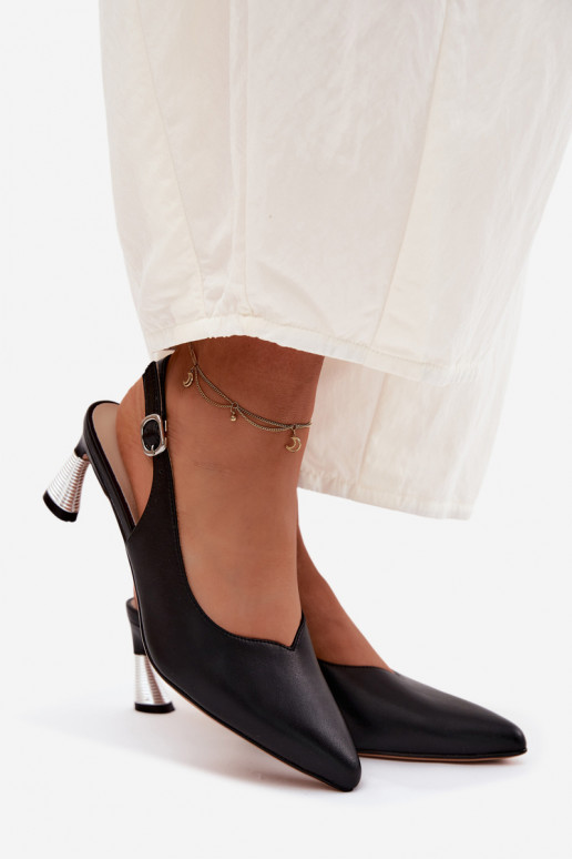 Schwarze Damen-Sandalen mit Absätzen Vinceza 66922