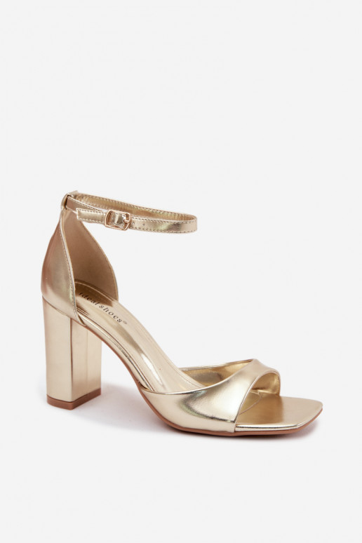 Goldene Damen-High-Heels-Sandalen aus Kunstleder Melvra