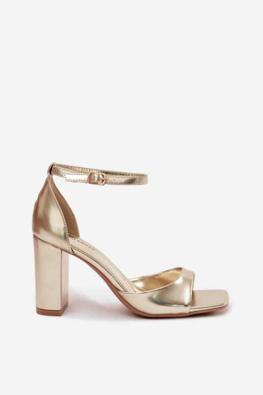 Goldene Damen-High-Heels-Sandalen aus Kunstleder Melvra
