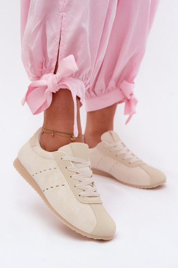 Sneakers Stilvollllschuhe Femininaus Öko-INildlederu Niedrig elfenbeinfarbe Melvelin