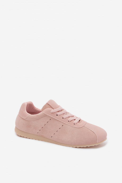 Rosa Damen-Sneaker aus Kunstveloursleder Melvelin