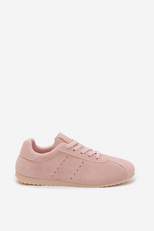 Rosa Damen-Sneaker aus Kunstveloursleder Melvelin