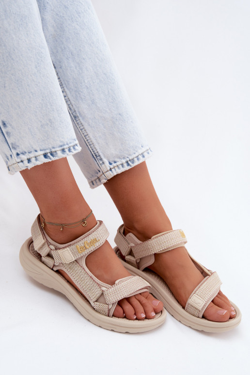 Sandfarbene Damen-Sandalen Lee Cooper LCIN-26-34-4431L