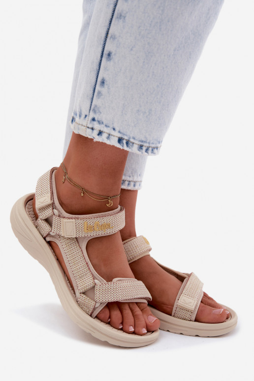 Sandfarbene Damen-Sandalen Lee Cooper LCIN-26-34-4431L