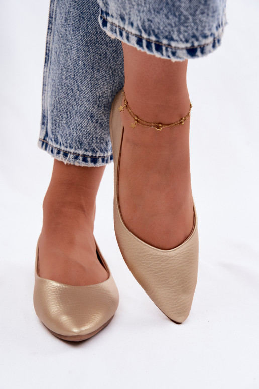 Ballerinas aus Kunstleder in Goldfarbe Nelisa