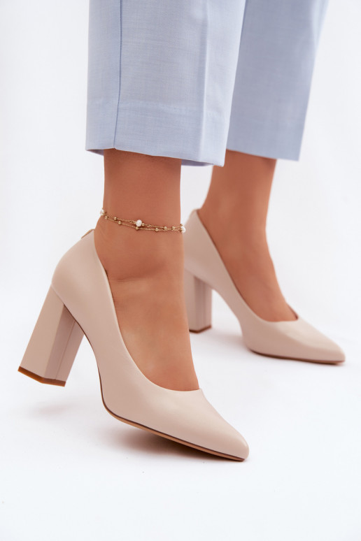 Pumps aus Kunstleder Sergio Leone PB216 in Elfenbeinfarbe