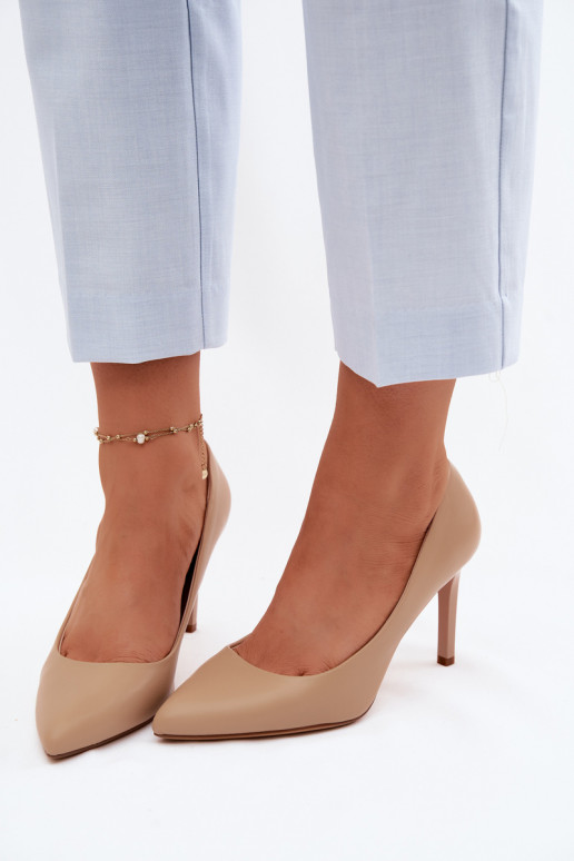 Hochhackige Schuhe aus Kunstleder Sergio Leone 1339 in Sandfarbe