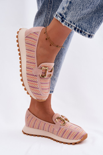 Sneakers Stilvollllschuhe Schlüpfen Ze goldene Farbem Detalem GOE TT2N4081 pinke Farbe