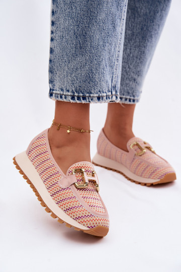 Sneakers Stilvollllschuhe Schlüpfen Ze goldene Farbem Detalem GOE TT2N4081 pinke Farbe 2