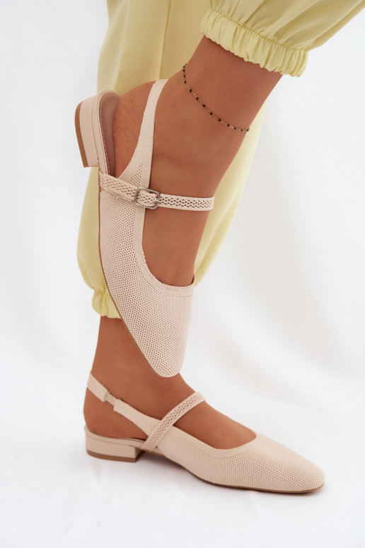  Sandalen Ballerinas Feminin mit Riemen elfenbeinfarbe Selrene