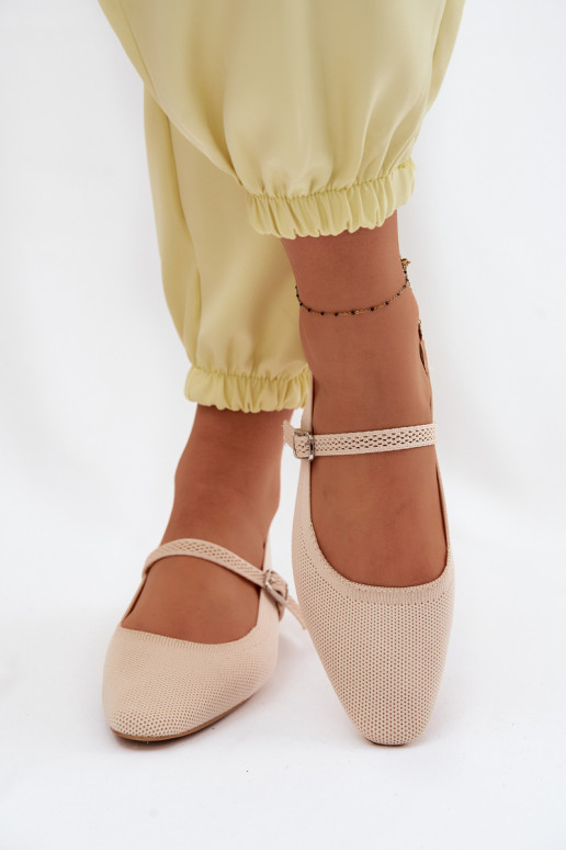  Sandalen Ballerinas Feminin mit Riemen elfenbeinfarbe Selrene