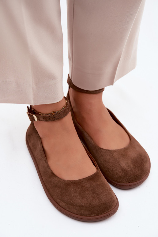 Ballerinas BarefootErmöglichtturalnego aus INildlederu Zazoo 020 braune Farbe