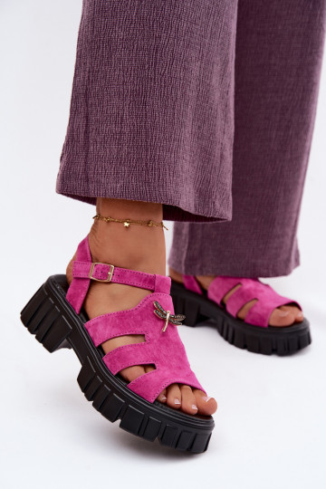 Haut INildledersandalen für Damen mit einer PlattformINażką Vinceza 79627 schZuarze Farbe 2