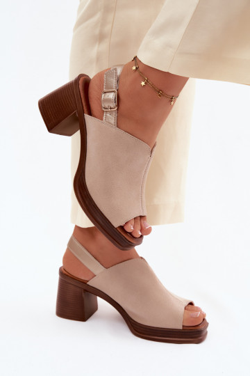 Haut Elegante High Heels aus INildleder Aufzeichnen Vinceza 39995 Beige