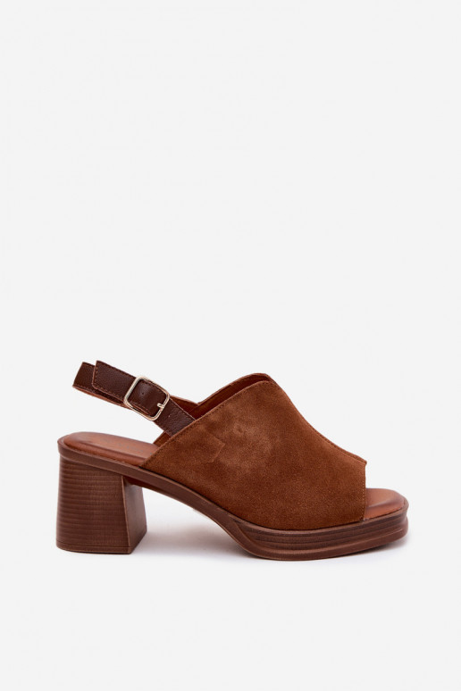 Braune Leder elegante High Heels Vinceza 39995