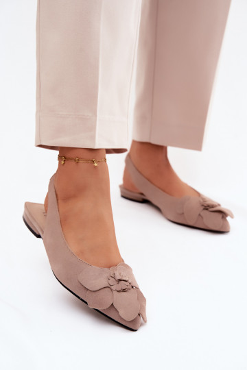 Sandalen Haut aus INildleder mit breiten Absätzen Mit Dekorationen Eine Blume Vinceza 66951 Beige